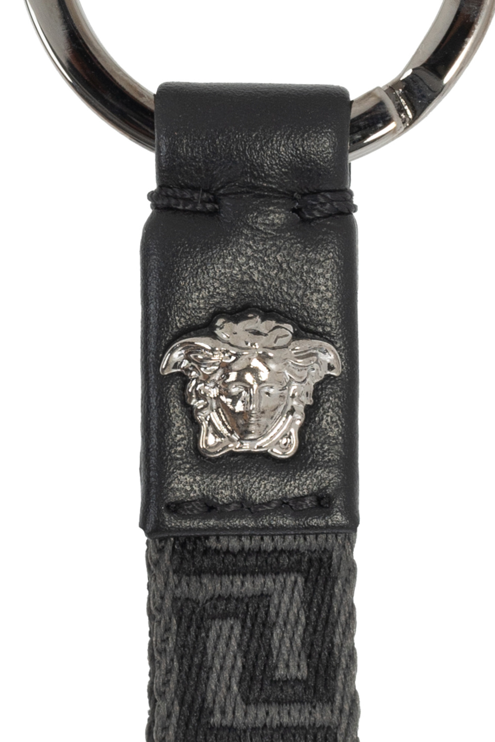 キーケース・キーリング Charm Keychain - Versace - Leather - Black VERSACE(ヴェルサーチェ) キーケース・キーリング(メンズ